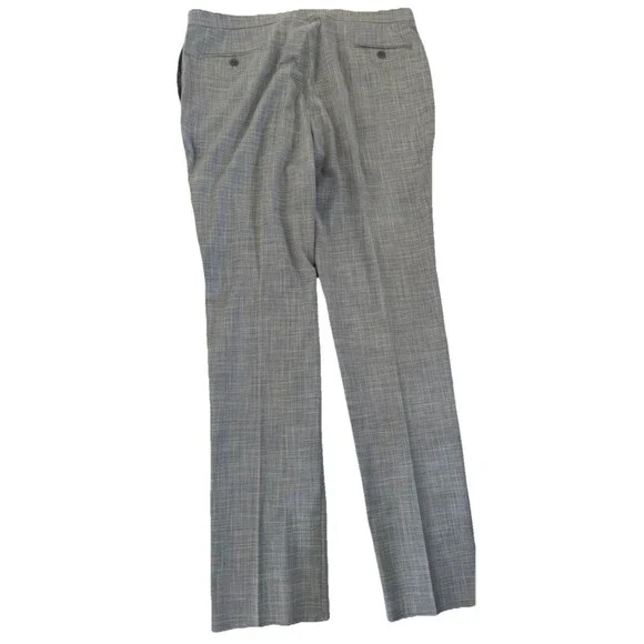 Tre Vero Modern Fit Flat Front Tuxedo Stripe Dress Pants 42R unhemmed light blue